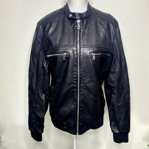 River Island Black Faux Vegan Leather Moto Jacket